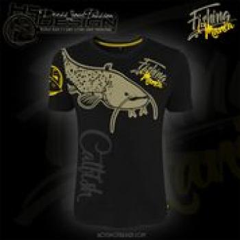 T-Shirt Cat Fishing Mania Größe XXL